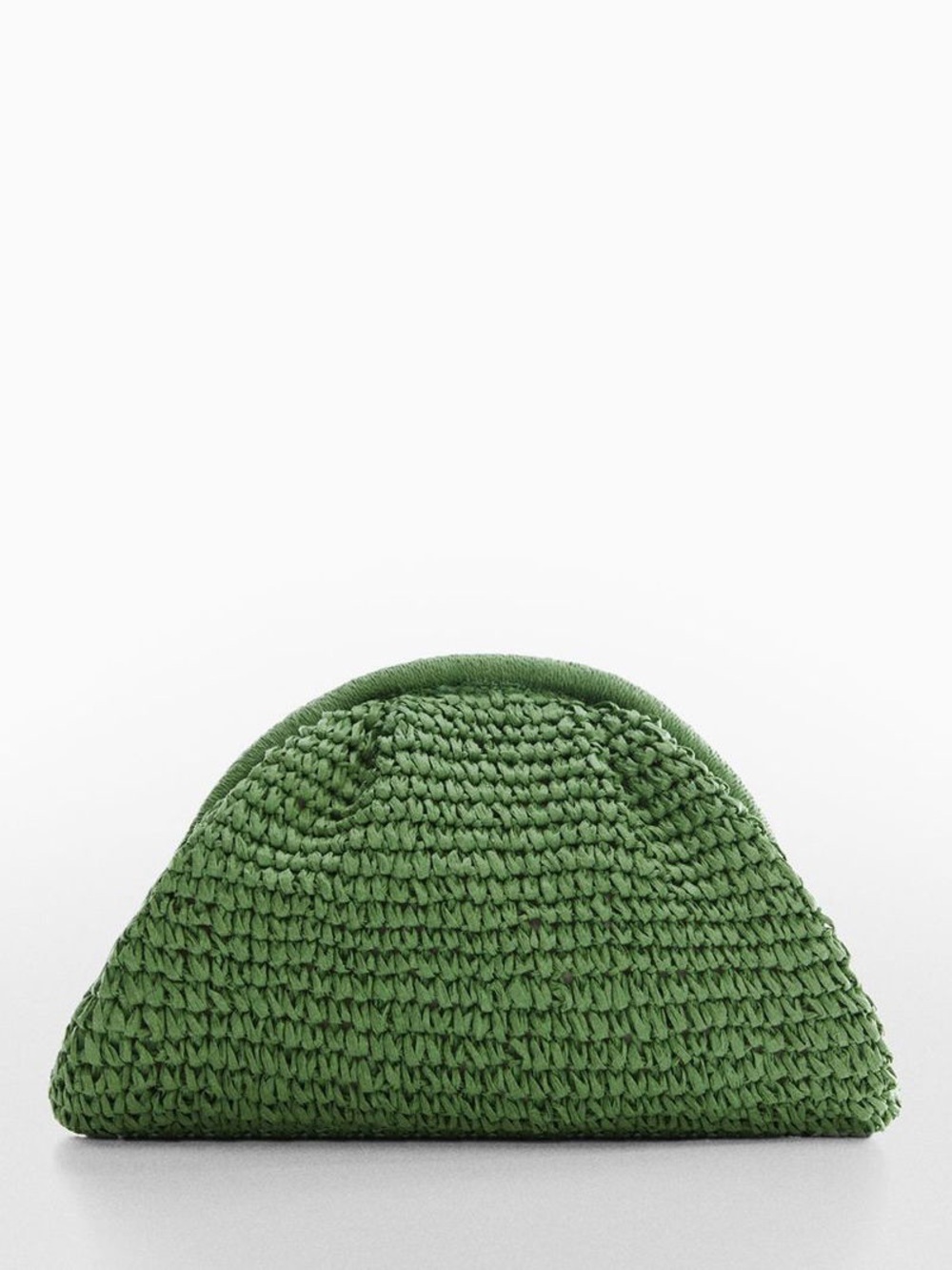 Mango Olive Green Woven Crescent Hat